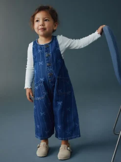 Imprimé nœud - Combinaison Denim sans manches (3mois-8ans)