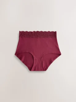 Imprimé nœud baies - Lot de 4 culottes en coton et dentelle