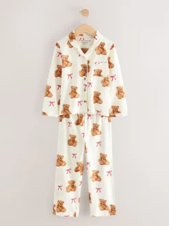 Imprimé ours blanc écru - Pyjama boutonné (3-16 ans)