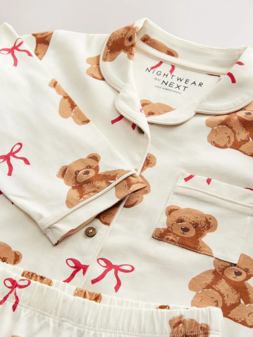 Imprimé ours blanc écru - Pyjama boutonné (3-16 ans)