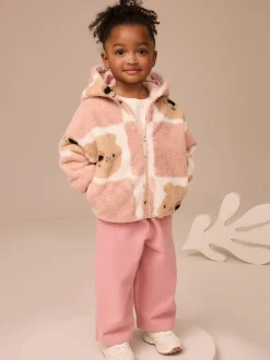 Imprimé ours en peluche marron - Polaire zippée (3mois-7ans)