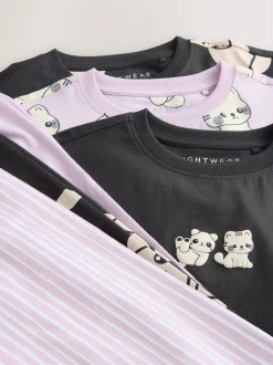 Imprimé panda noir/blanc - Lot de 3 joggings de pyjama (3-16ans)