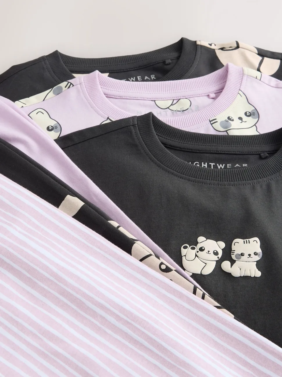 Imprimé panda noir/blanc - Lot de 3 joggings de pyjama (3-16ans)