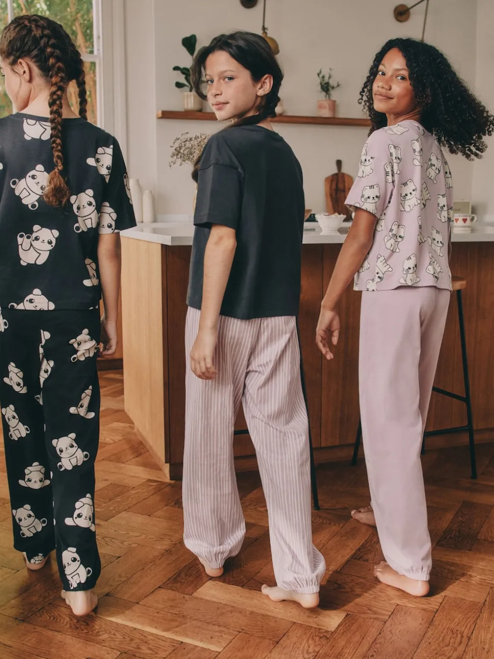 Imprimé panda noir/blanc - Lot de 3 joggings de pyjama (3-16ans)