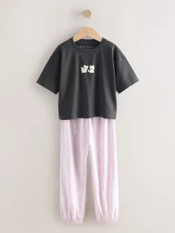 Imprimé panda noir/blanc - Lot de 3 joggings de pyjama (3-16ans)