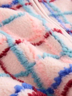 Imprimé quadrillage rose - Polaire zippée (3mois-7ans)