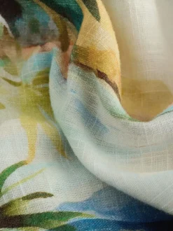 Imprimé scénique - Short à taille élastique en lin