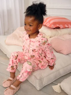 Imprimé souris rose - Pyjama Bouton à travers tissé (9mths-10yrs)