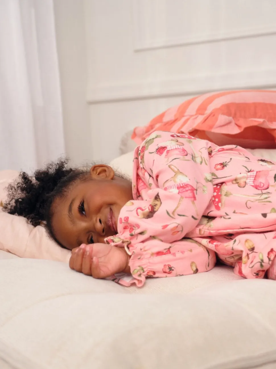 Imprimé souris rose - Pyjama Bouton à travers tissé (9mths-10yrs)