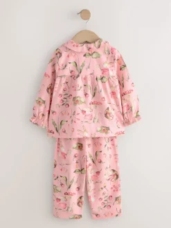 Imprimé souris rose - Pyjama Bouton à travers tissé (9mths-10yrs)