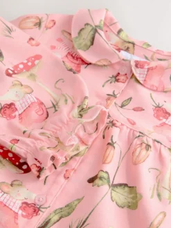 Imprimé souris rose - Pyjama Bouton à travers tissé (9mths-10yrs)