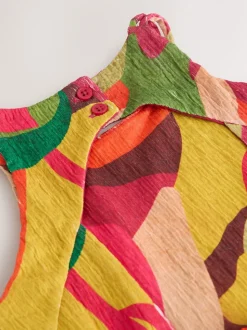 Imprimé vif - Robe d'été à bretelles Effet froissé (3-16ans)