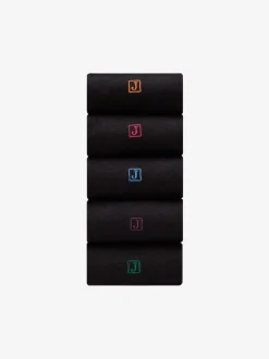 Inital - Chaussettes fraîches et durables brodées Noir 5 Pack
