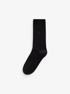 Inital - Chaussettes fraîches et durables brodées Noir 5 Pack