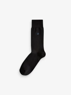 Initiales Noir - Chaussettes brodées Lasting Fresh 10 Lot