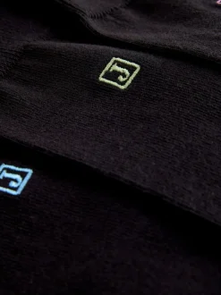 Initiales Noir - Chaussettes brodées Lasting Fresh 10 Lot