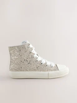 ivoire - Baskets hautes pailletées