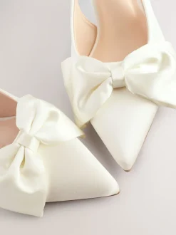 ivoire - Chaussures à talons Mariage Forever Comfort® en Satin à Nœud et bout pointu