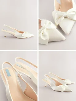 ivoire - Chaussures à talons Mariage Forever Comfort® en Satin à Nœud et bout pointu