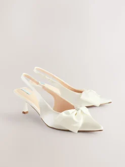 ivoire - Chaussures à talons Mariage Forever Comfort® en Satin à Nœud et bout pointu