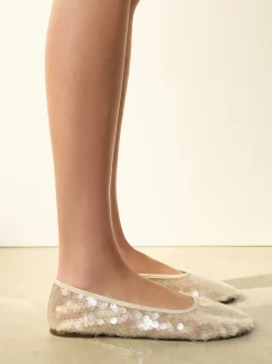 ivoire - Chaussures plates à sequins Forever Comfort® à bout rond