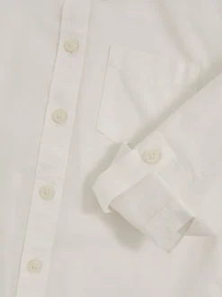 ivoire - Chemise à poignets roulés en lin Reiss Leora