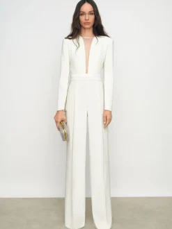 ivoire - Combinaison Reiss Evora à décolleté plongeant et manches fendues