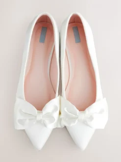 ivoire - Forever Comfort® Mariage Point Toe Nœud Mariage Ballet Chaussures