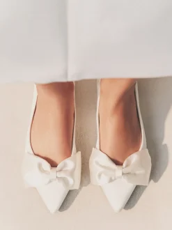 ivoire - Forever Comfort® Mariage Point Toe Nœud Mariage Ballet Chaussures