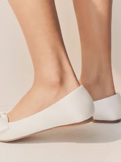 ivoire - Forever Comfort® Mariage Point Toe Nœud Mariage Ballet Chaussures