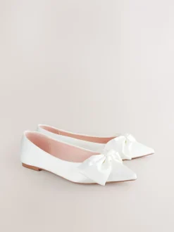 ivoire - Forever Comfort® Mariage Point Toe Nœud Mariage Ballet Chaussures