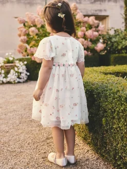 ivoire - Robe en maille brodée (3mths-8yrs)