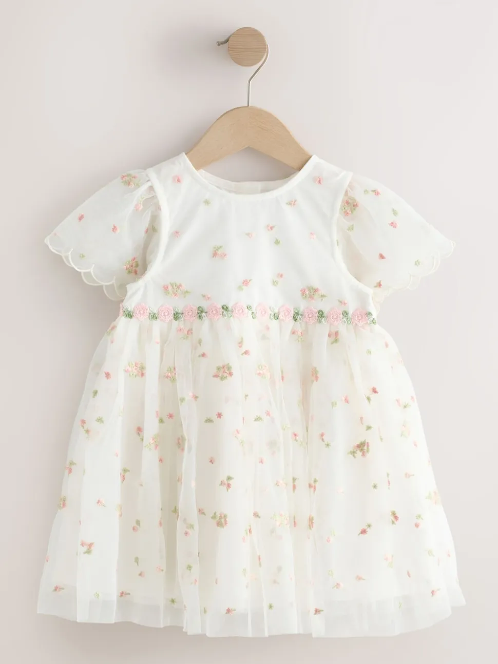 ivoire - Robe en maille brodée (3mths-8yrs)