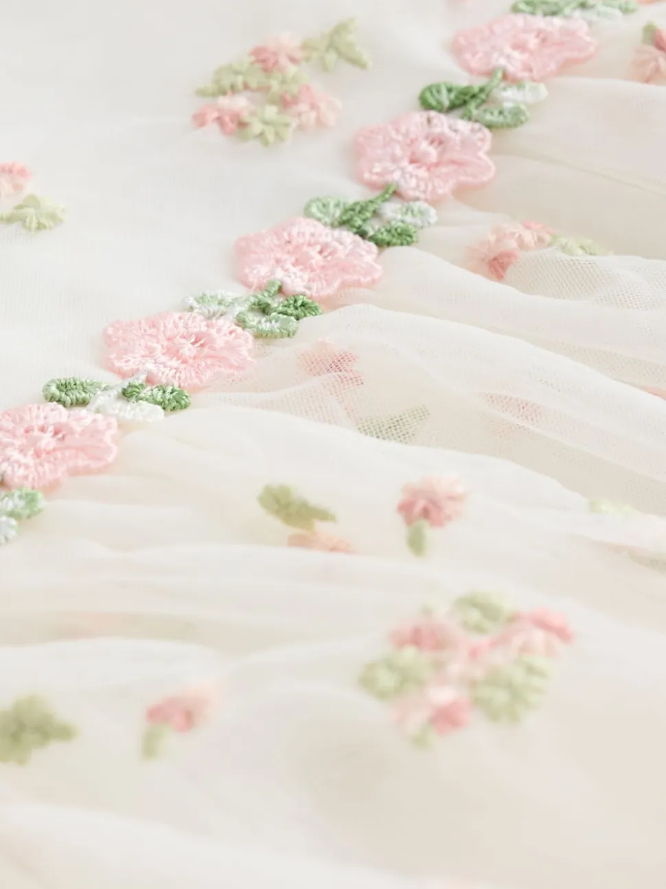 ivoire - Robe en maille brodée (3mths-8yrs)