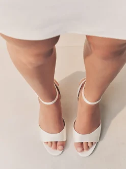 ivoire - Sandales de mariage Forever Comfort® à talons carrés à bout rond