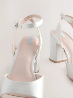 ivoire - Sandales de mariage Forever Comfort® à talons carrés à bout rond