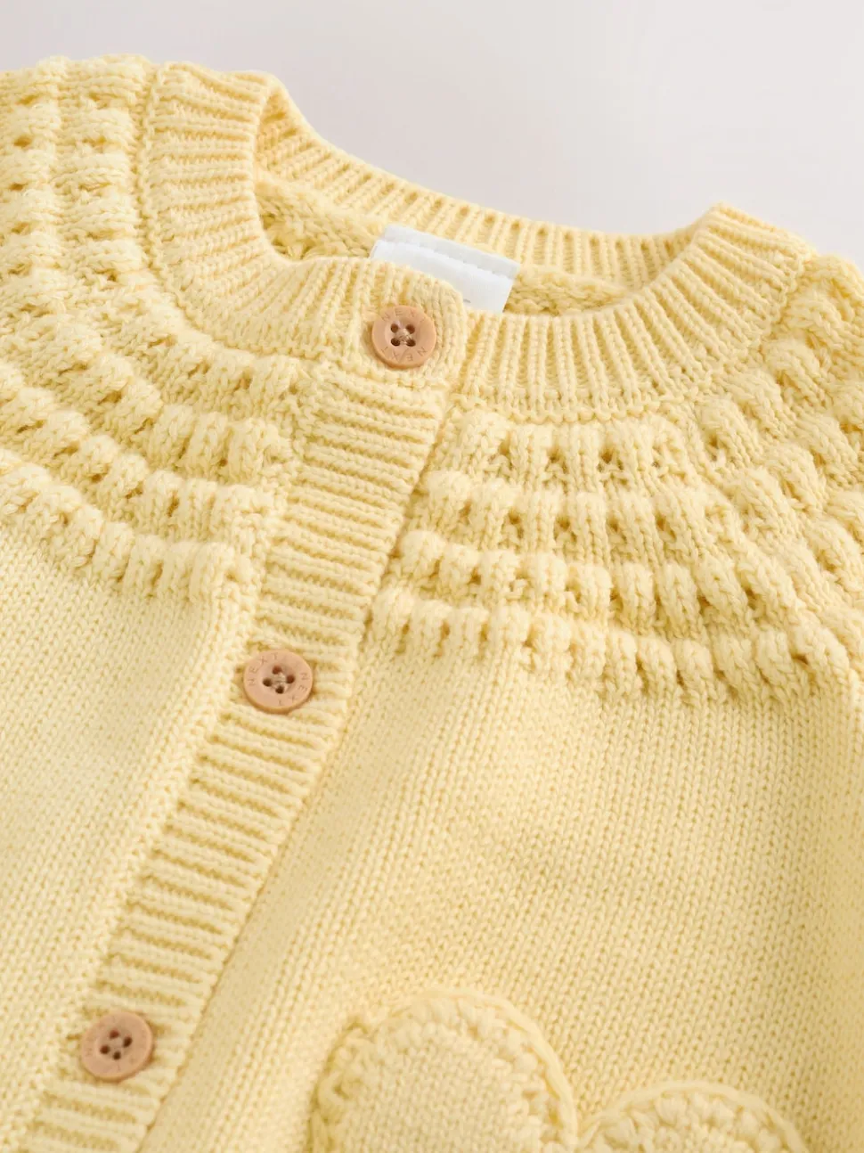 Jaune - Cardigan boutonné avec poche cœur bébé (0mois-2ans)