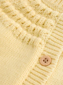 Jaune - Cardigan boutonné avec poche cœur bébé (0mois-2ans)