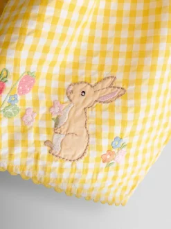 Jaune - JoJo Maman Bébé Appliqué Gingham Sleeveless Dress