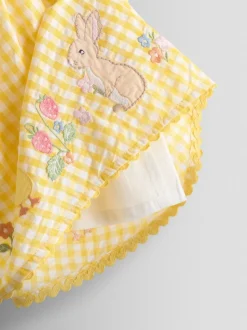 Jaune - JoJo Maman Bébé Appliqué Gingham Sleeveless Dress