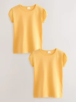 Jaune - Lot de 2 t-shirts à manches bouffantes (3-16ans)