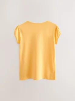 Jaune - Lot de 2 t-shirts à manches bouffantes (3-16ans)