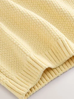 Jaune - Pull Col rond en maille chenille (3mois-7ans)