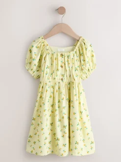 Jaune - Robe à manches courtes (3-16ans)