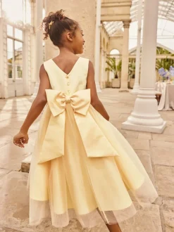 Jaune - Robe à nœud Flower Fille (3-12ans)