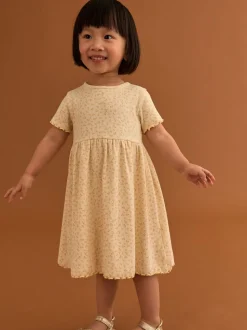 Jaune - Robe en jersey côtelé (3mths-7yrs)