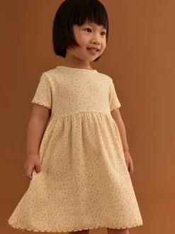 Jaune - Robe en jersey côtelé (3mths-7yrs)