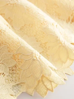 Jaune - Robe occasion en dentelle (3-16ans)