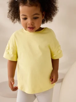 Jaune - T-shirt 100% coton Daisy à manches courtes (3mois-7ans)