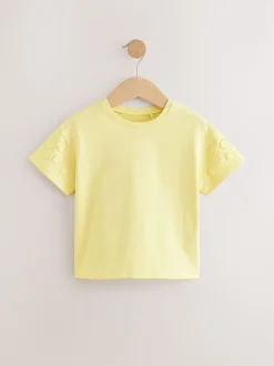 Jaune - T-shirt 100% coton Daisy à manches courtes (3mois-7ans)